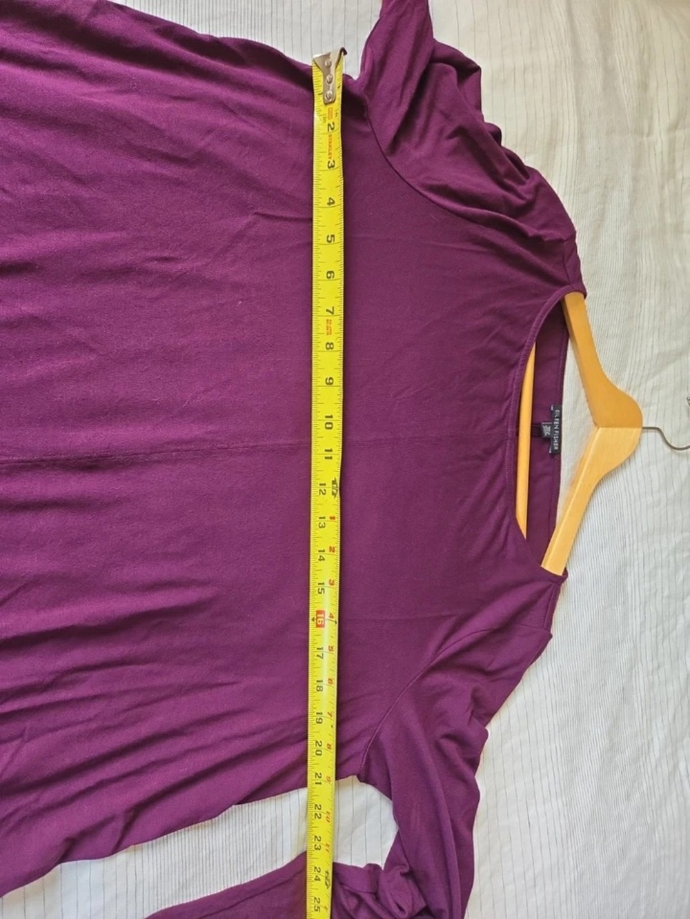 Eileen Fisher Plum Long Sleeve Shift Dress - Picture 7 of 9